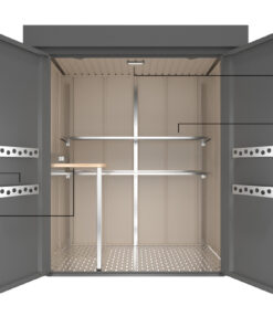 einfaches ordnungssystem fuer geraetehaus in Small in farbe Anthrazit fuer mehr ordnung und stauraum